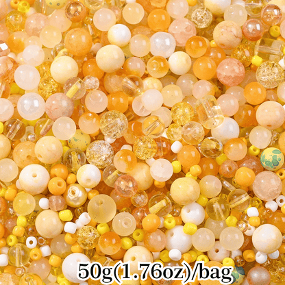 50g 3-12mm Multi-Style Glass Round Beads