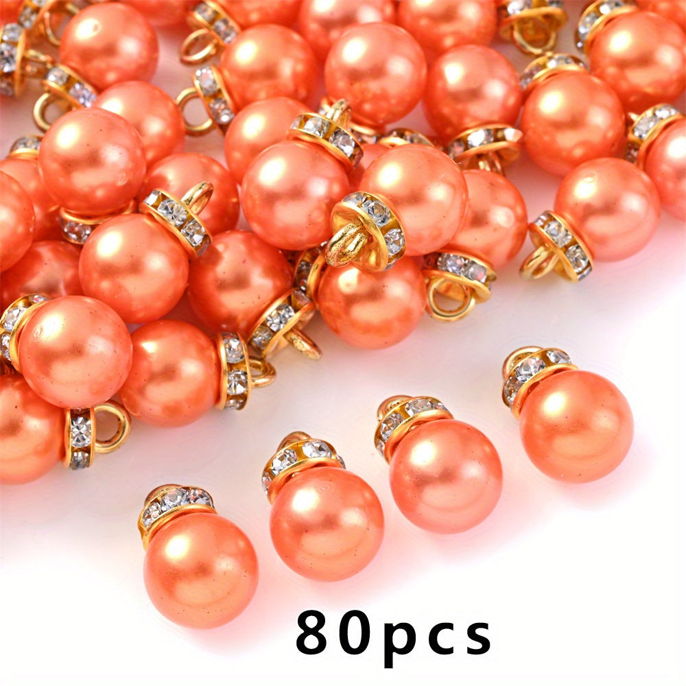 Rhinestone Imitation Pearl Charms