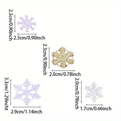 Gold & White Snowflake Polyester Decorations