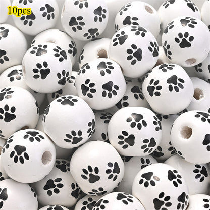 Dog-Themed Wooden Beads
