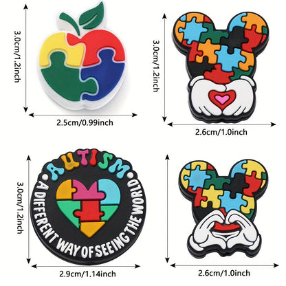 Puzzle Theme Silicone Beads