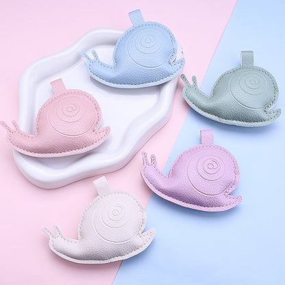 1PC 72×88mm 3D Leather Snail Pendant Keychain