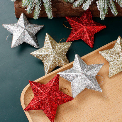 6-Piece Random Shiny Christmas Star Decorations