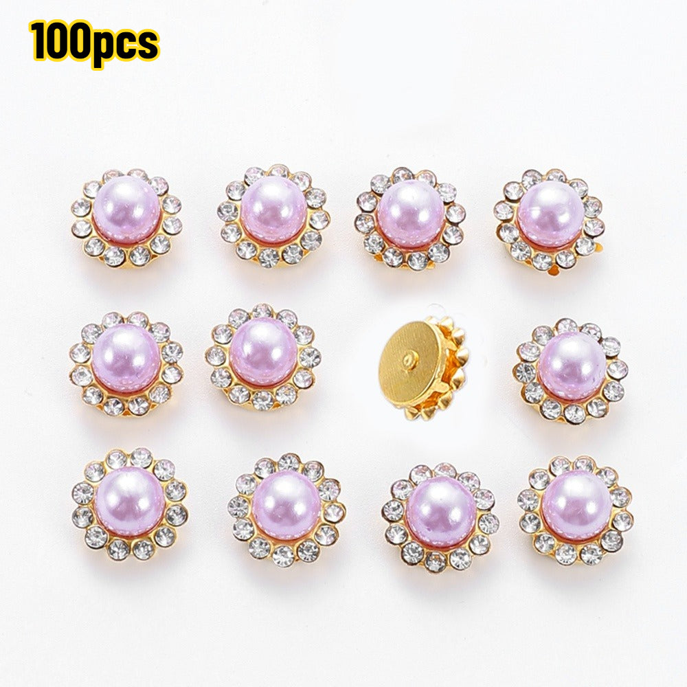 Golden Flower Claw Rhinestone Embellishments