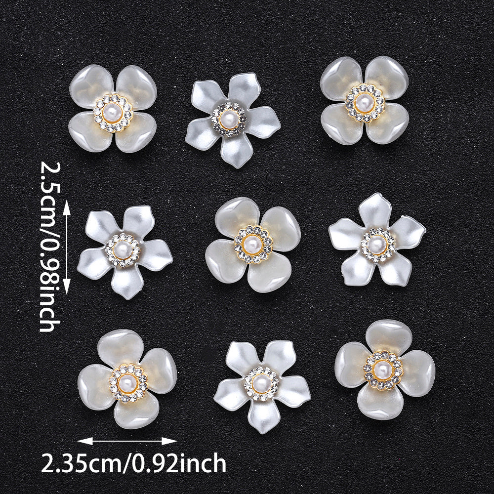 White Acrylic Petal Patch Beads