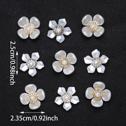 White Acrylic Petal Patch Beads