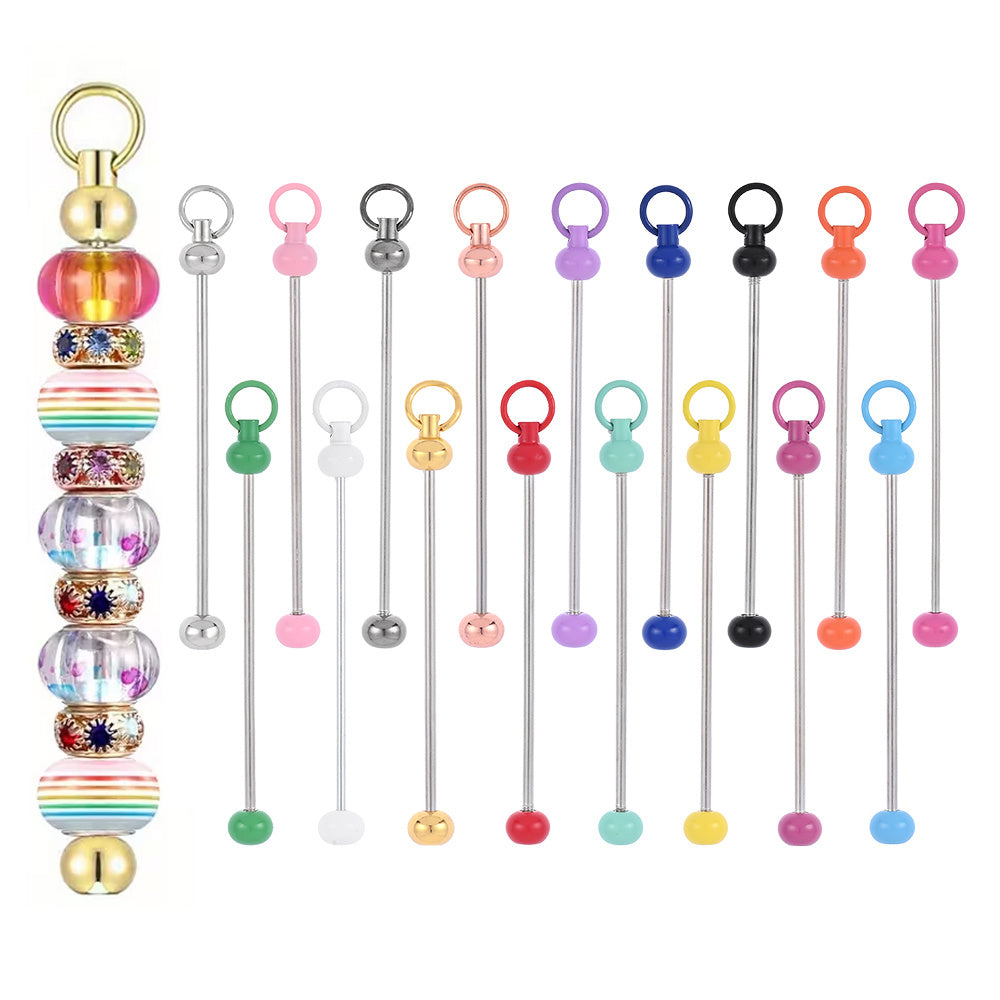 Metal Blank Bar Beadable Keychain Set
