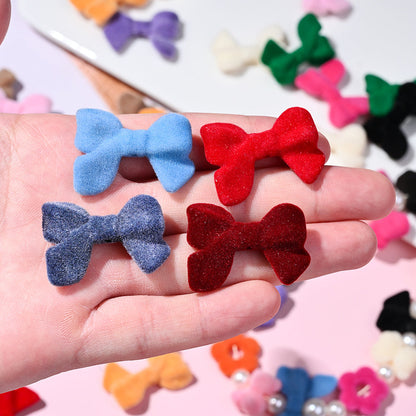 Flocked Bow Resin Beads