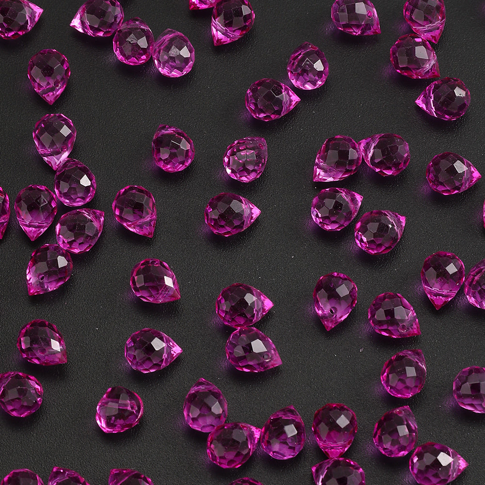 8x10 mm Glitter Strawberry Faceted Glass Beads