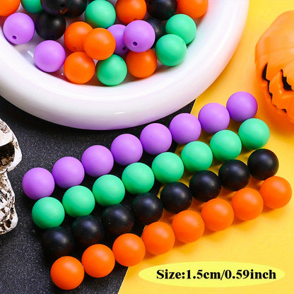 20pcs/lot 15mm Halloween Silicone Round Focal Beads