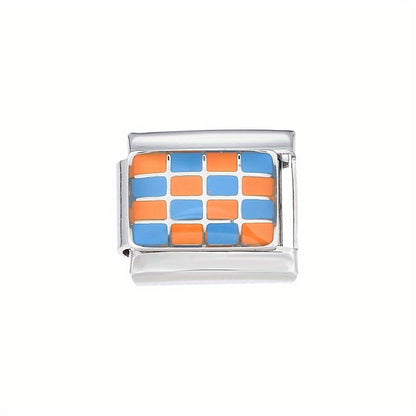 Checkerboard Stainless Steel Charm Module