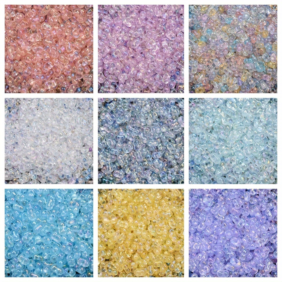 200pcs/set Transparent UV Color Peanut Shape Acrylic Beads