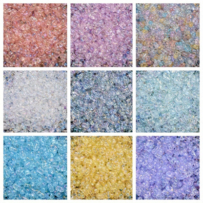 200pcs/set Transparent UV Color Peanut Shape Acrylic Beads