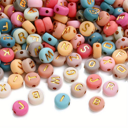 100PCS 4×7mm Heart-Shaped A-Z Letter Acrylic Bead Set