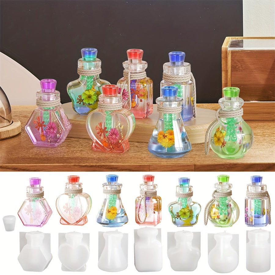 7-Piece Wishing Bottle Silicone Resin Molds Kit