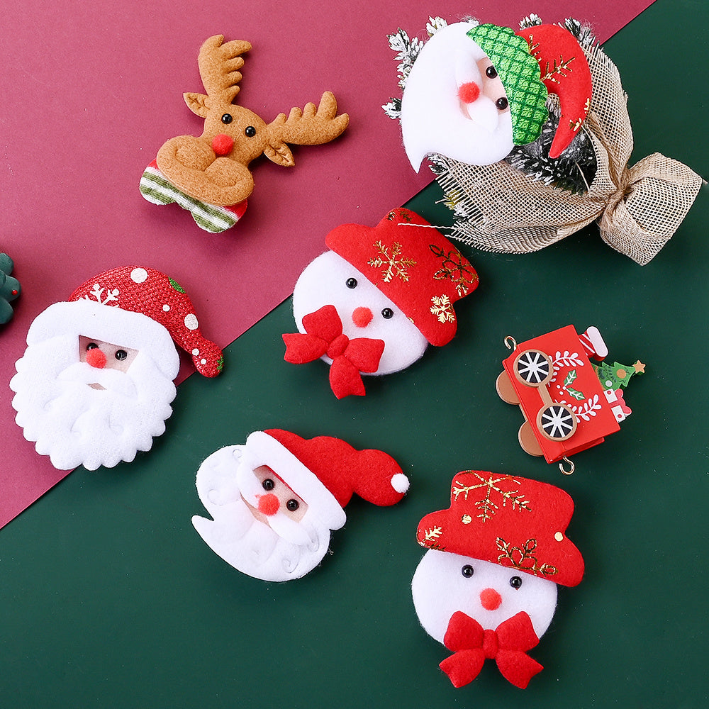 10PCS Christmas Santa Claus & Reindeer Embroidered Patch Set
