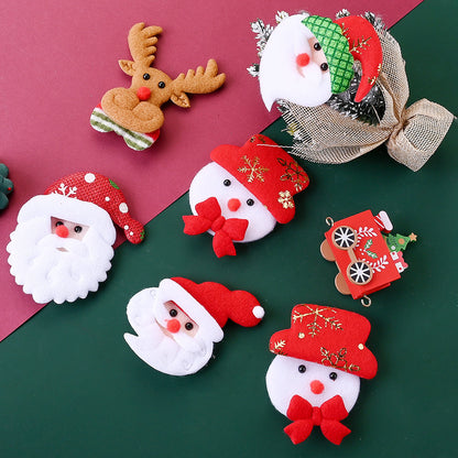 10PCS Christmas Santa Claus & Reindeer Embroidered Patch Set