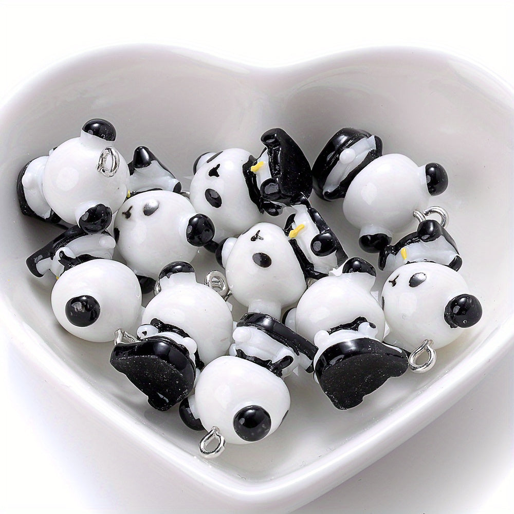 15x19mm 5pcs Panda Charms Pendant, Assorted Resin Pendants