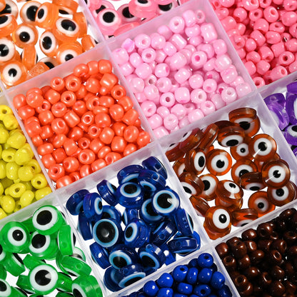 1 Box 24-Grid Evil Eye DIY Jewelry Making Bead Kit