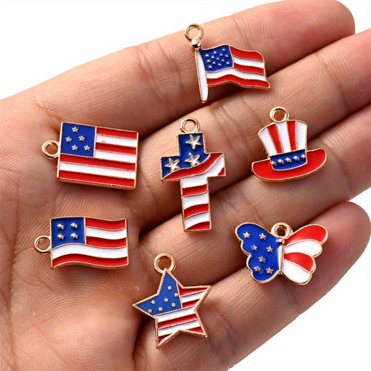 50-Piece American Flag-Themed Alloy Charm Set