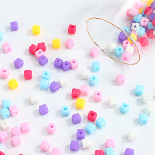 20PCS 8mm Colorful Silicone Square Spacer Beads