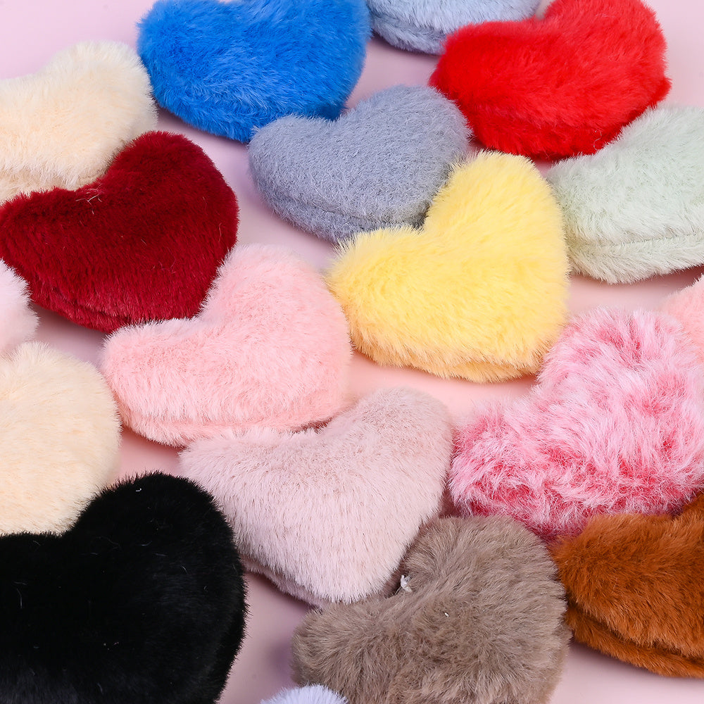Pink Plush Peach Heart Keychain DIY Kit