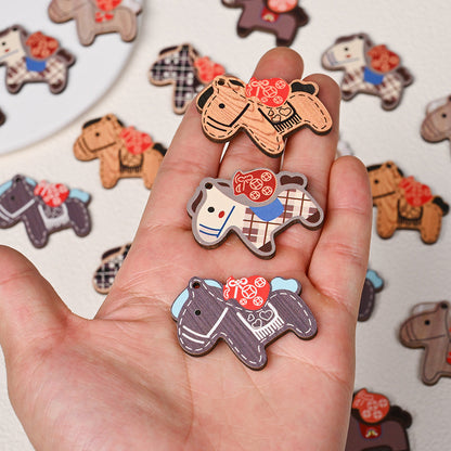 Lucky Horse Wooden Pendants