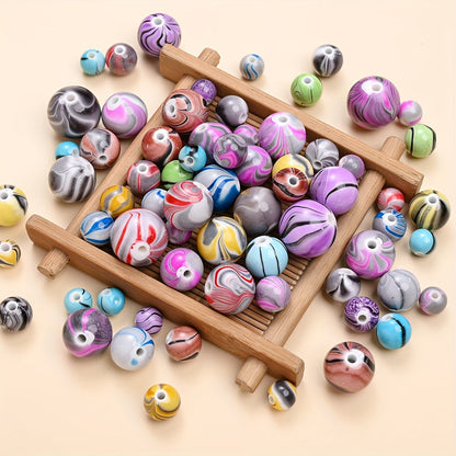8–16mm Multicolor Round Acrylic Bead Set