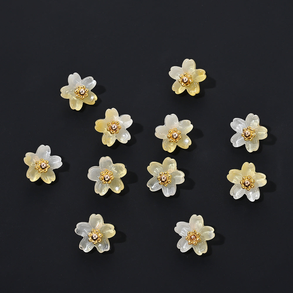 20pcs 10mm Colorful Gradient Glass Flower Beads