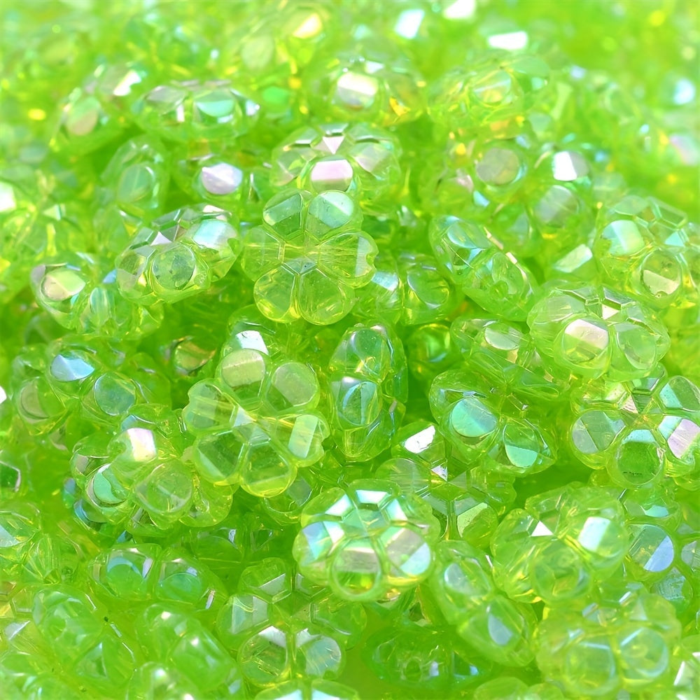 Multicolor AB Shiny Flower Acrylic Beads
