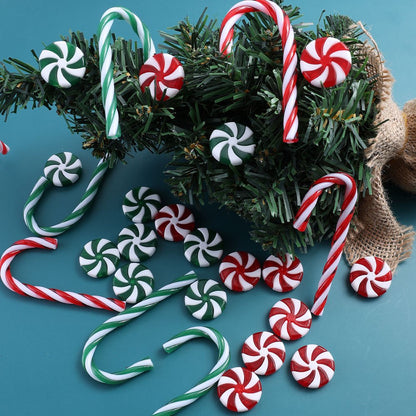 10PCS Christmas Acrylic Candy Cane Hanging Ornament Set