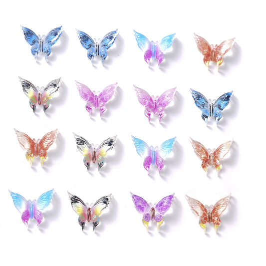 Shiny Resin Butterfly Flatback Beads