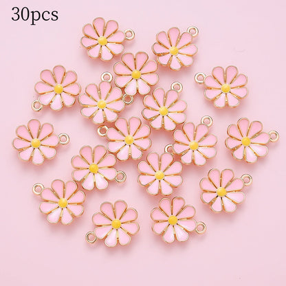 Color Block Daisy Enamel Charms