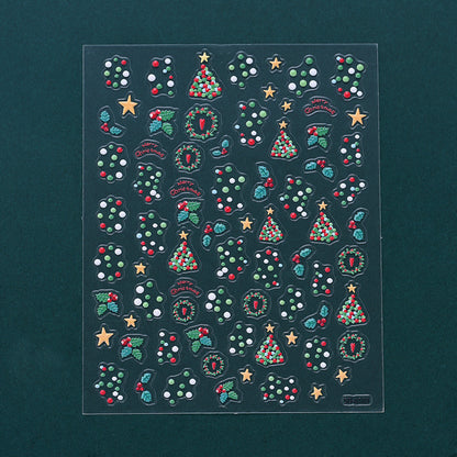 Christmas 5D Relief Nail Art Stickers