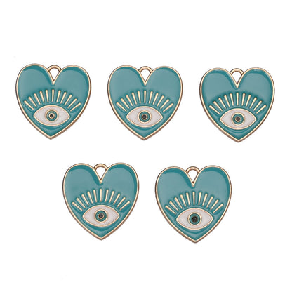 Evil Eye Heart Pendants Charms