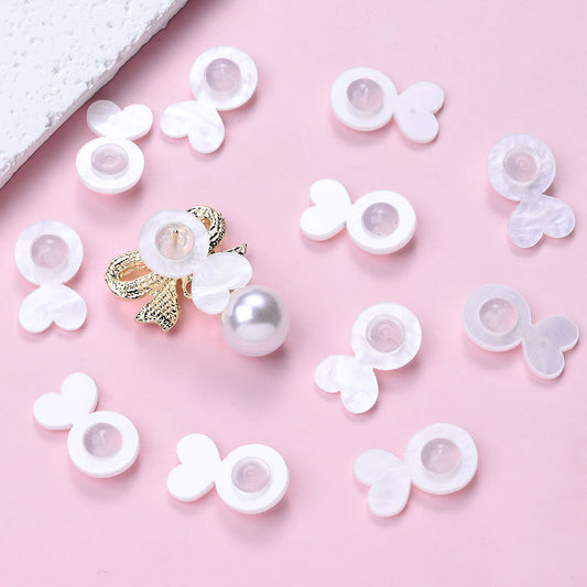 White Shell Pattern Earring Backs