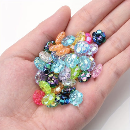 Multicolor AB Shiny Flower Acrylic Beads