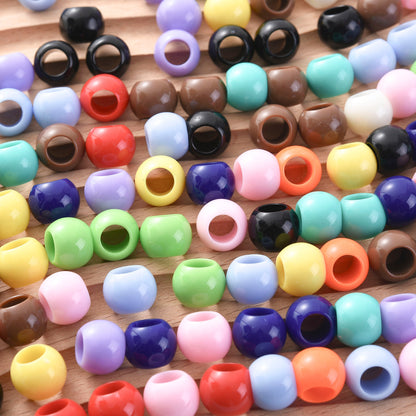 50pcs 9x12mm Colorful Acrylic Large Hole Beads