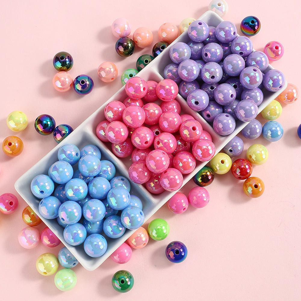 20pcs/set 16mm Shiny AB Color Round Acrylic Focal Beads