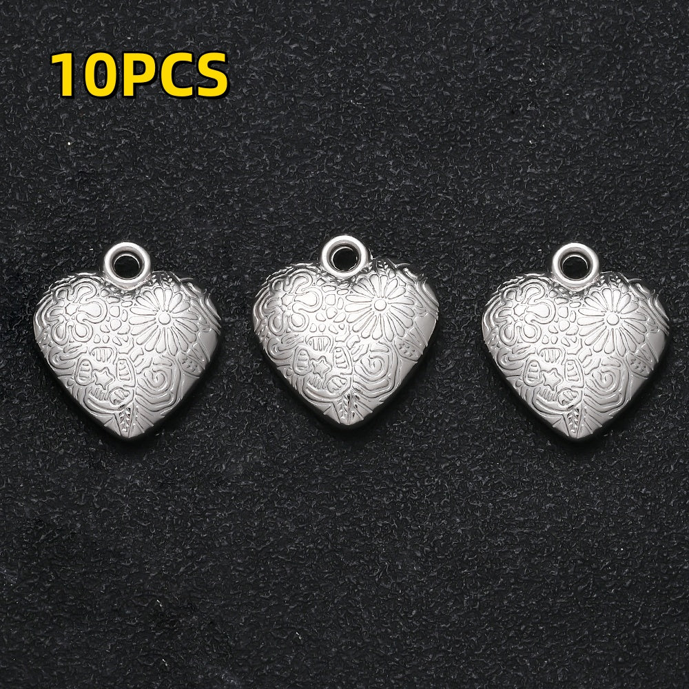 Textured Heart Pendant Beads