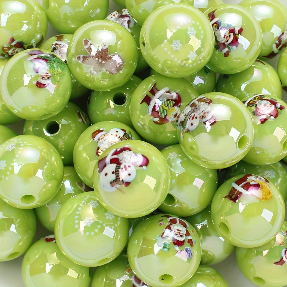 Christmas Printed Acrylic Beads