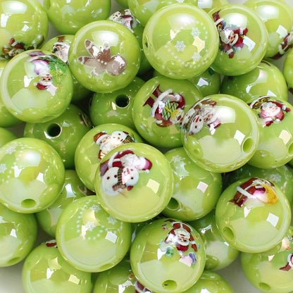 Christmas Printed Acrylic Beads
