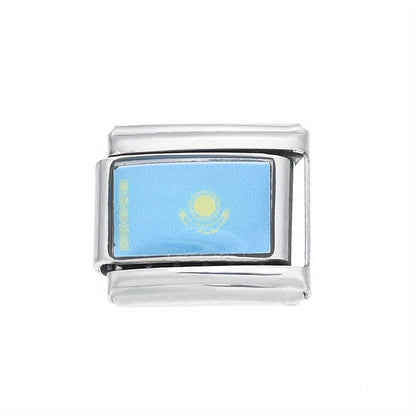 World Flag Alloy Bracelet Module