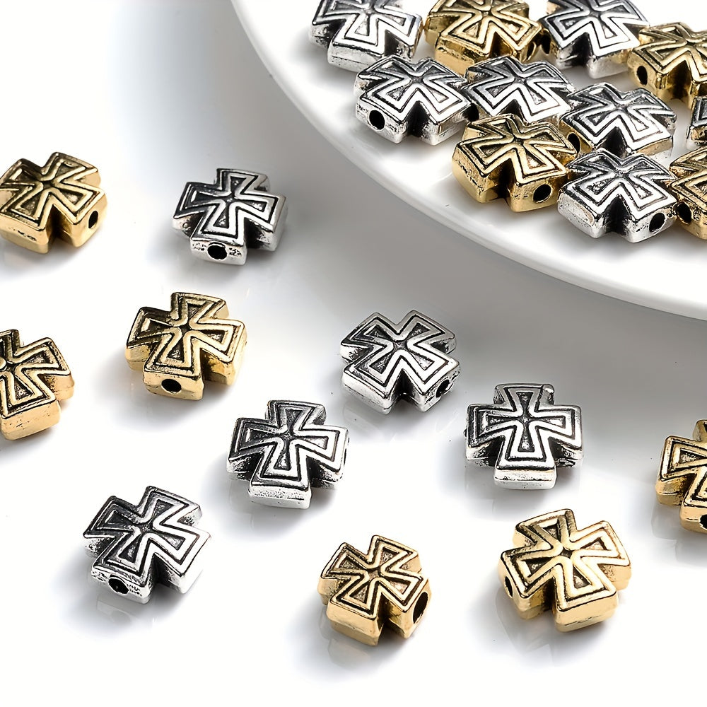 Vintage Cross Metal Spacer Beads
