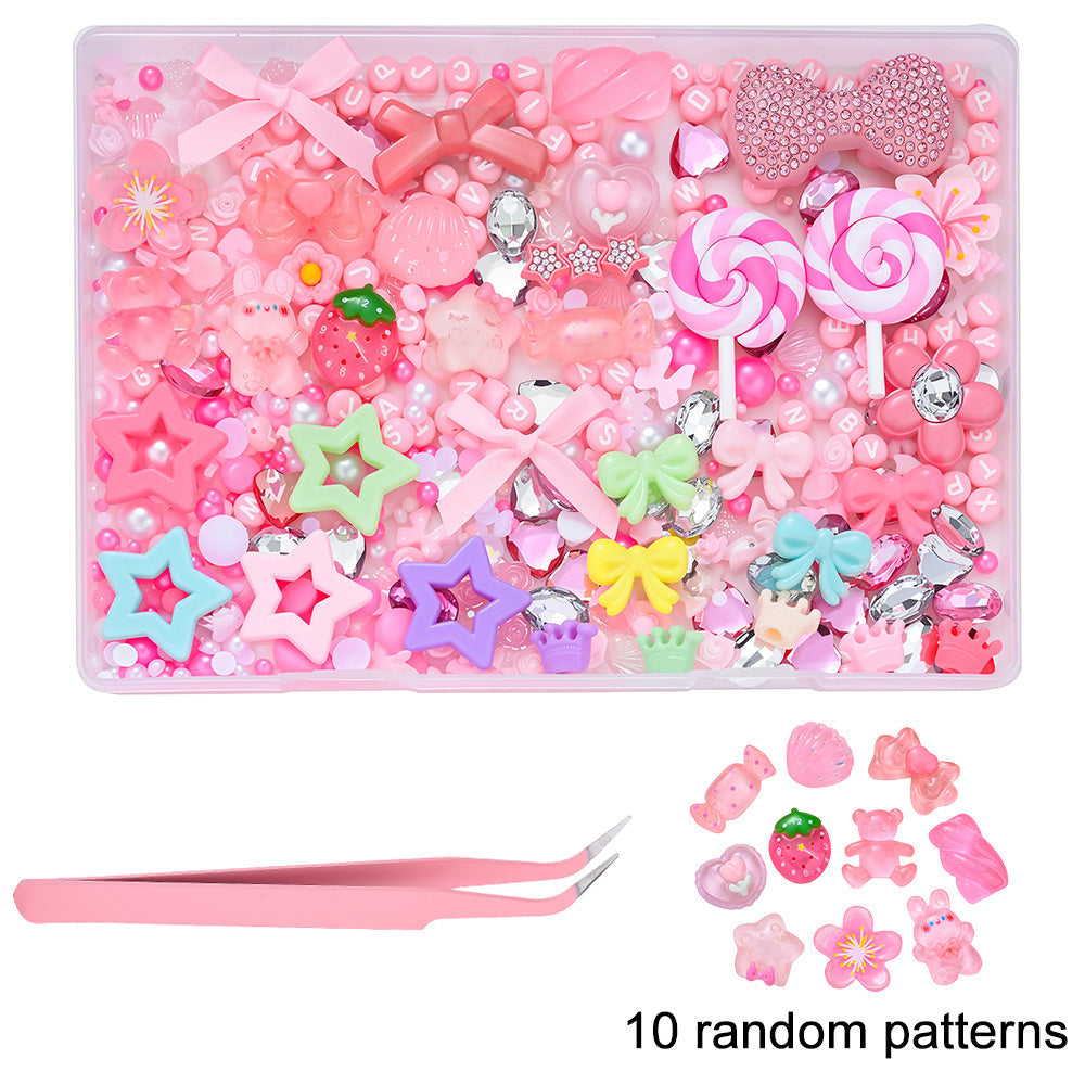 Macaron Resin Love Bow Star Flatback Embellishment Set