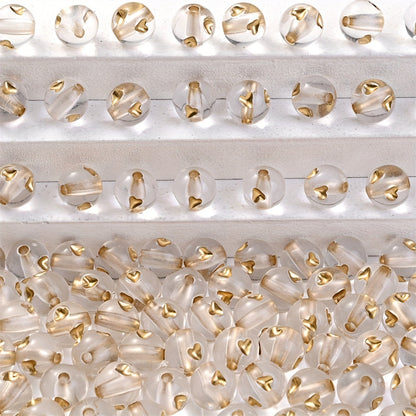 Gold Heart Acrylic Beads