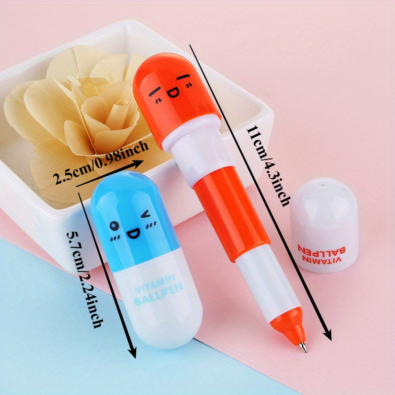 20/30-Piece Creative Vitamin-Shaped Retractable Ballpoint Pens