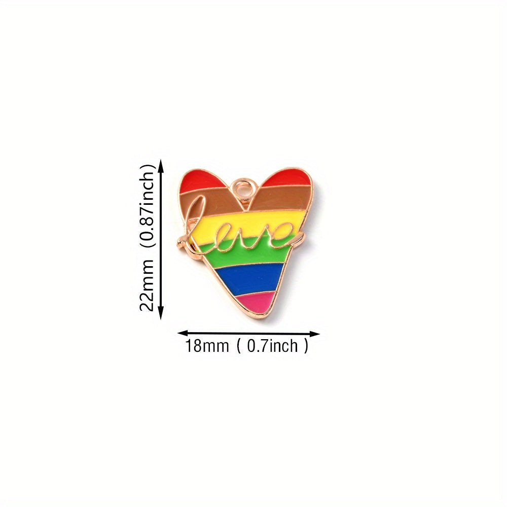 Rainbow Hand Love Alloy Pendants
