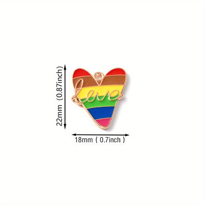 Rainbow Hand Love Alloy Pendants