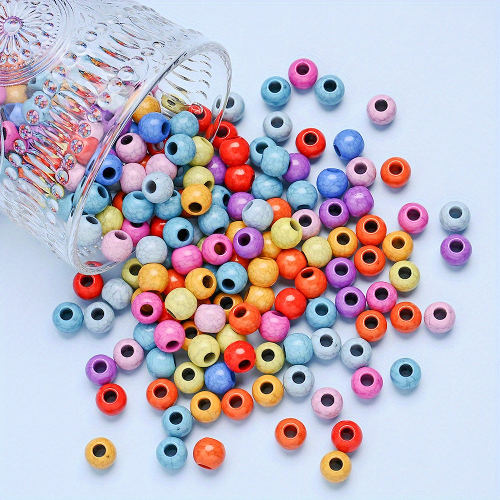 100pcs/set Imitation Stone Crack Round Beads